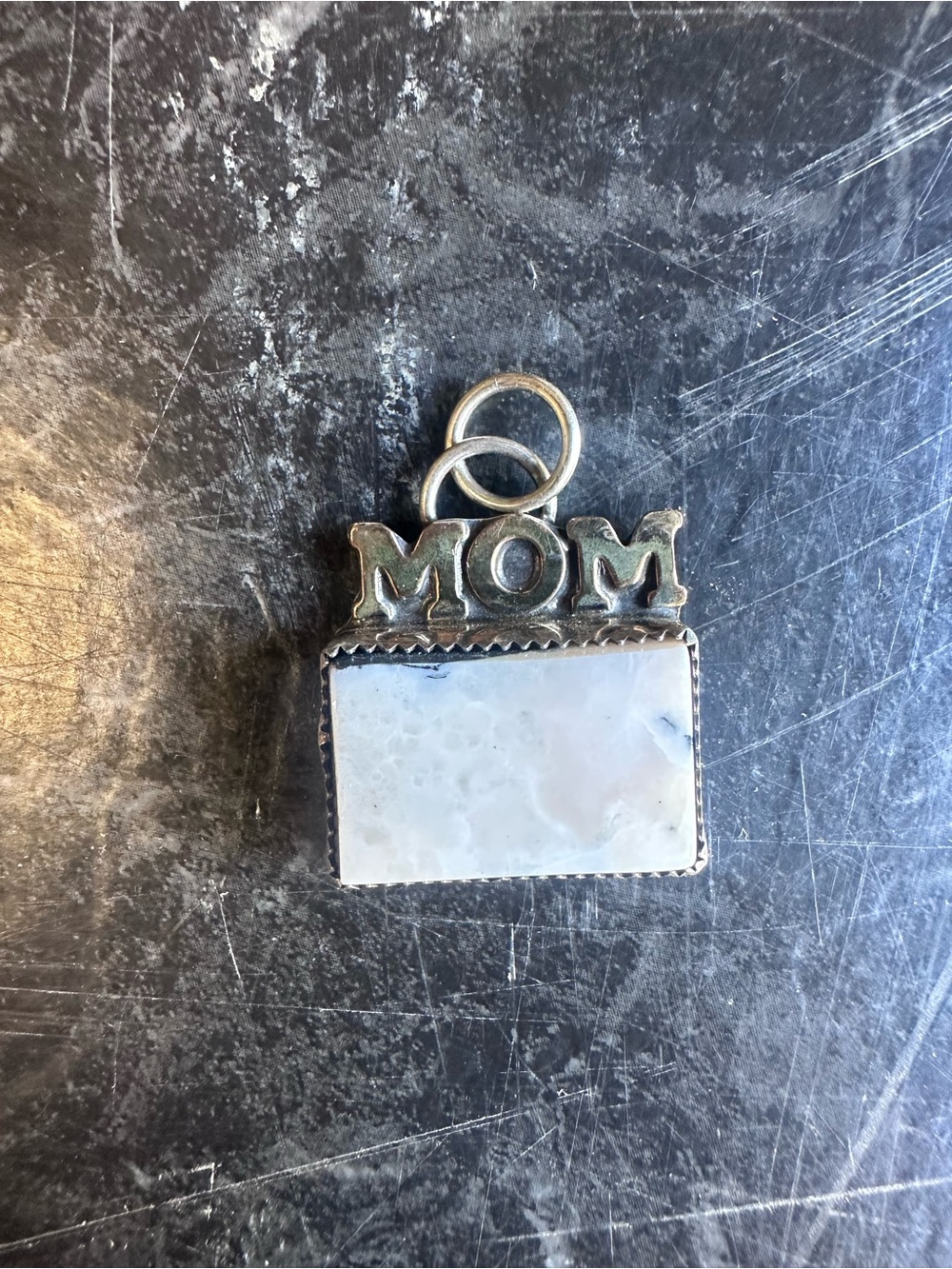 Out West Silver Co. Sterling Silver 925 White Buffalo MOM Pendant